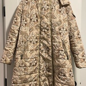 Floral Beige 3-in-1 Maternity/Babywearing Women's Coat